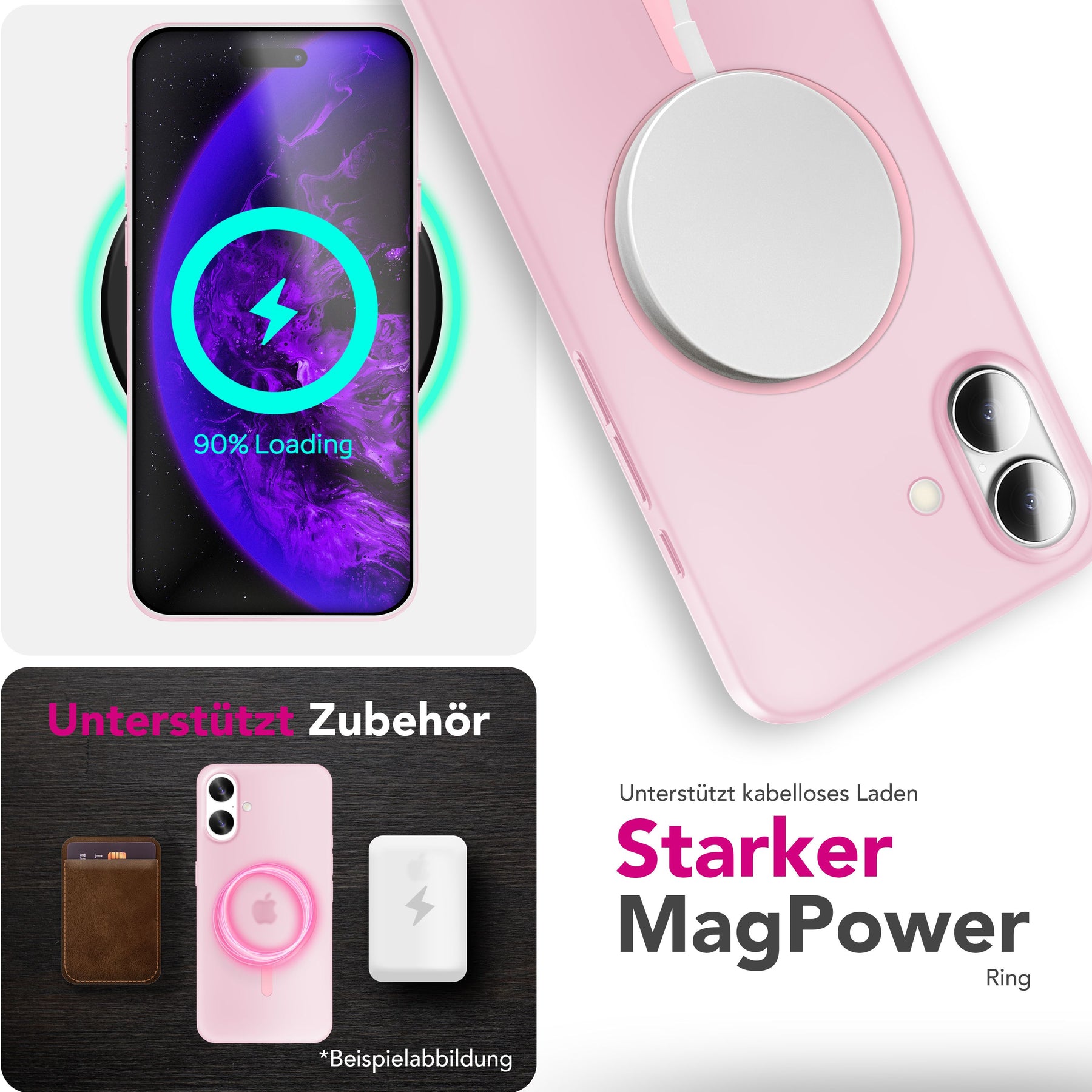 NALIA Ultra-Slim Hardcase für iPhone 17 – MagSafe kompatibel & 0.3mm Dünn – THINIX (Matte Semi-Transparente Hülle) – Marke aus Berlin Rosa Transparent NALIA SlimFit Hüllen
