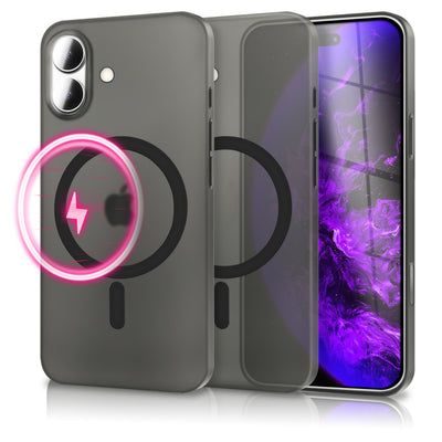 NALIA Ultra-Slim Hardcase für iPhone 17 – MagSafe kompatibel & 0.3mm Dünn – THINIX (Matte Semi-Transparente Hülle) – Marke aus Berlin Schwarz Transparent NALIA SlimFit Hüllen