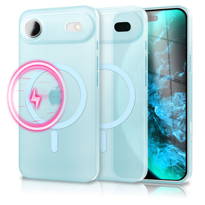 NALIA Ultra-Slim Hardcase für iPhone 17 Air – MagSafe kompatibel & 0.3mm Dünn – THINIX (Matte Semi-Transparente Hülle) – Marke aus Berlin Blau Transparent NALIA SlimFit Hüllen