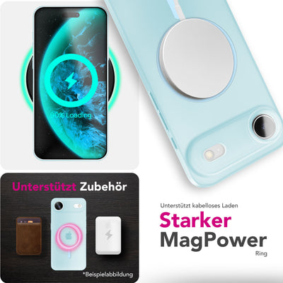 NALIA Ultra-Slim Hardcase für iPhone 17 Air – MagSafe kompatibel & 0.3mm Dünn – THINIX (Matte Semi-Transparente Hülle) – Marke aus Berlin Blau Transparent NALIA SlimFit Hüllen