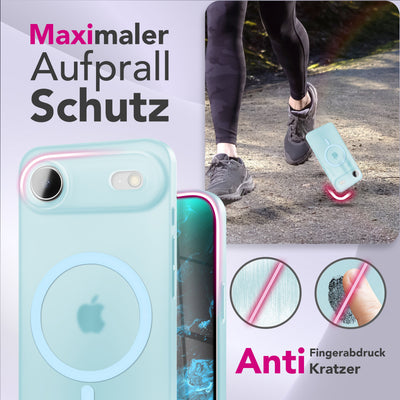 NALIA Ultra-Slim Hardcase für iPhone 17 Air – MagSafe kompatibel & 0.3mm Dünn – THINIX (Matte Semi-Transparente Hülle) – Marke aus Berlin Blau Transparent NALIA SlimFit Hüllen