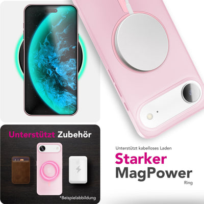 NALIA Ultra-Slim Hardcase für iPhone 17 Air – MagSafe kompatibel & 0.3mm Dünn – THINIX (Matte Semi-Transparente Hülle) – Marke aus Berlin Rosa Transparent NALIA SlimFit Hüllen