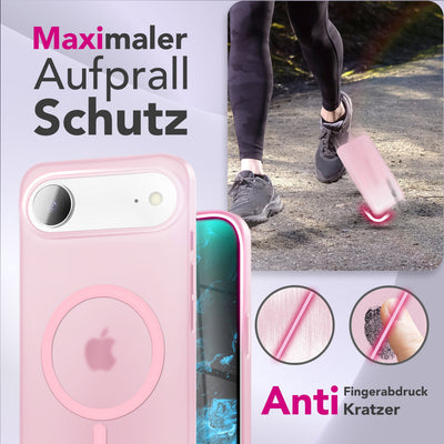 NALIA Ultra-Slim Hardcase für iPhone 17 Air – MagSafe kompatibel & 0.3mm Dünn – THINIX (Matte Semi-Transparente Hülle) – Marke aus Berlin Rosa Transparent NALIA SlimFit Hüllen
