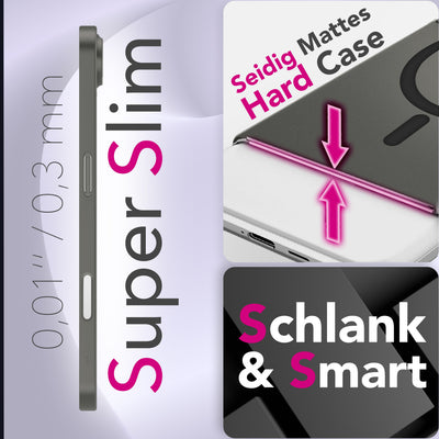 NALIA Ultra-Slim Hardcase für iPhone 17 Air – MagSafe kompatibel & 0.3mm Dünn – THINIX (Matte Semi-Transparente Hülle) – Marke aus Berlin Schwarz Transparent NALIA SlimFit Hüllen