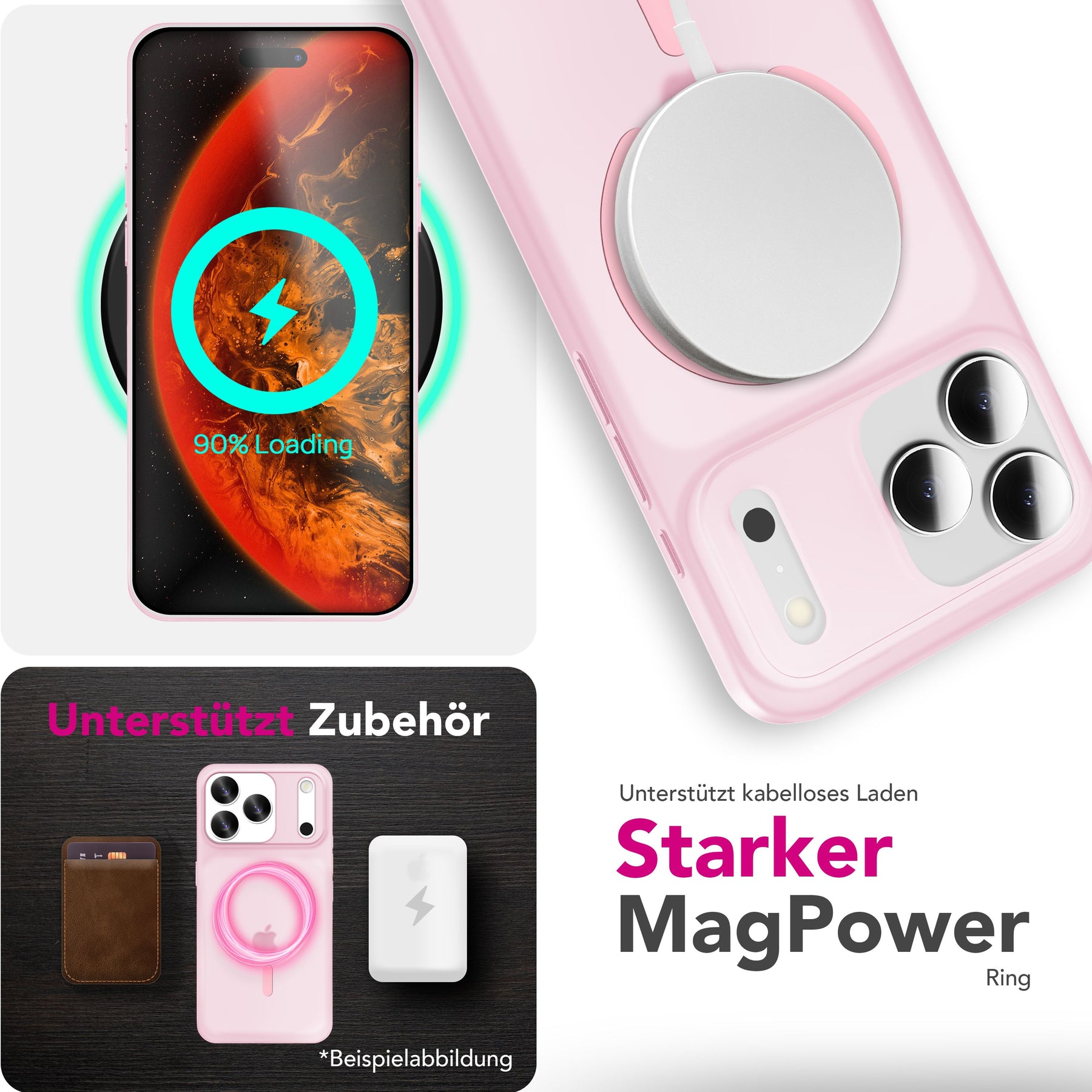 NALIA Ultra-Slim Hardcase für iPhone 17 Pro – MagSafe kompatibel & 0.3mm Dünn – THINIX (Matte Semi-Transparente Hülle) – Marke aus Berlin Rosa Transparent NALIA SlimFit Hüllen