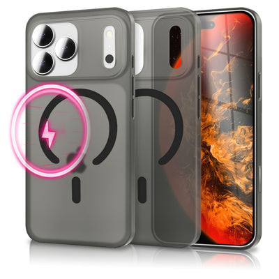 NALIA Ultra-Slim Hardcase für iPhone 17 Pro – MagSafe kompatibel & 0.3mm Dünn – THINIX (Matte Semi-Transparente Hülle) – Marke aus Berlin Schwarz Transparent NALIA SlimFit Hüllen