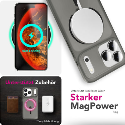NALIA Ultra-Slim Hardcase für iPhone 17 Pro – MagSafe kompatibel & 0.3mm Dünn – THINIX (Matte Semi-Transparente Hülle) – Marke aus Berlin Schwarz Transparent NALIA SlimFit Hüllen