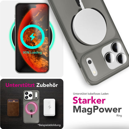 NALIA MagSafe Hülle Thinix für Apple iPhone 17 Pro (Extrem Dünn mit MagPower) - 0,3mm Super-Slim Hardcase, Matt Frosted Look, Anti-Fingerprint, Griffig & Leicht