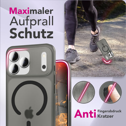 NALIA MagSafe Hülle Thinix für Apple iPhone 17 Pro (Extrem Dünn mit MagPower) - 0,3mm Super-Slim Hardcase, Matt Frosted Look, Anti-Fingerprint, Griffig & Leicht