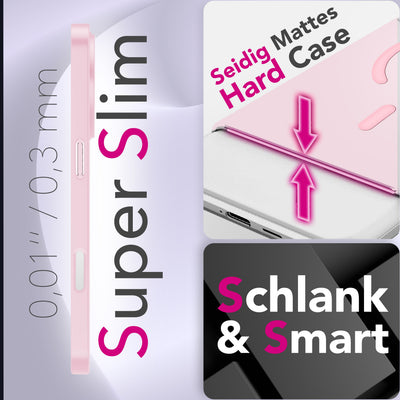 NALIA Ultra-Slim Hardcase für iPhone 17 Pro Max – MagSafe kompatibel & 0.3mm Dünn – THINIX (Matte Semi-Transparente Hülle) – Marke aus Berlin Rosa Transparent NALIA SlimFit Hüllen