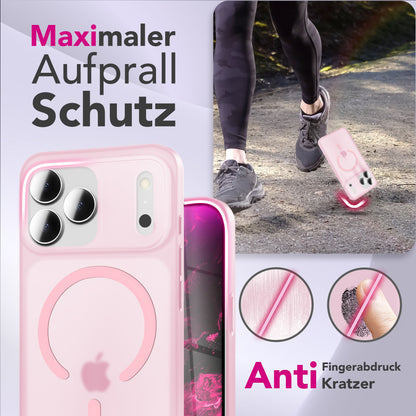 NALIA MagSafe Hülle Thinix für Apple iPhone 17 Pro Max (Extrem Dünn mit MagPower) - 0,3mm Ultra-Thin Hardcover, Frosted Look, Durchscheinend, Anti-Fingerabdruck