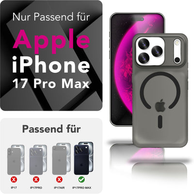NALIA Ultra-Slim Hardcase für iPhone 17 Pro Max – MagSafe kompatibel & 0.3mm Dünn – THINIX (Matte Semi-Transparente Hülle) – Marke aus Berlin Schwarz Transparent NALIA SlimFit Hüllen