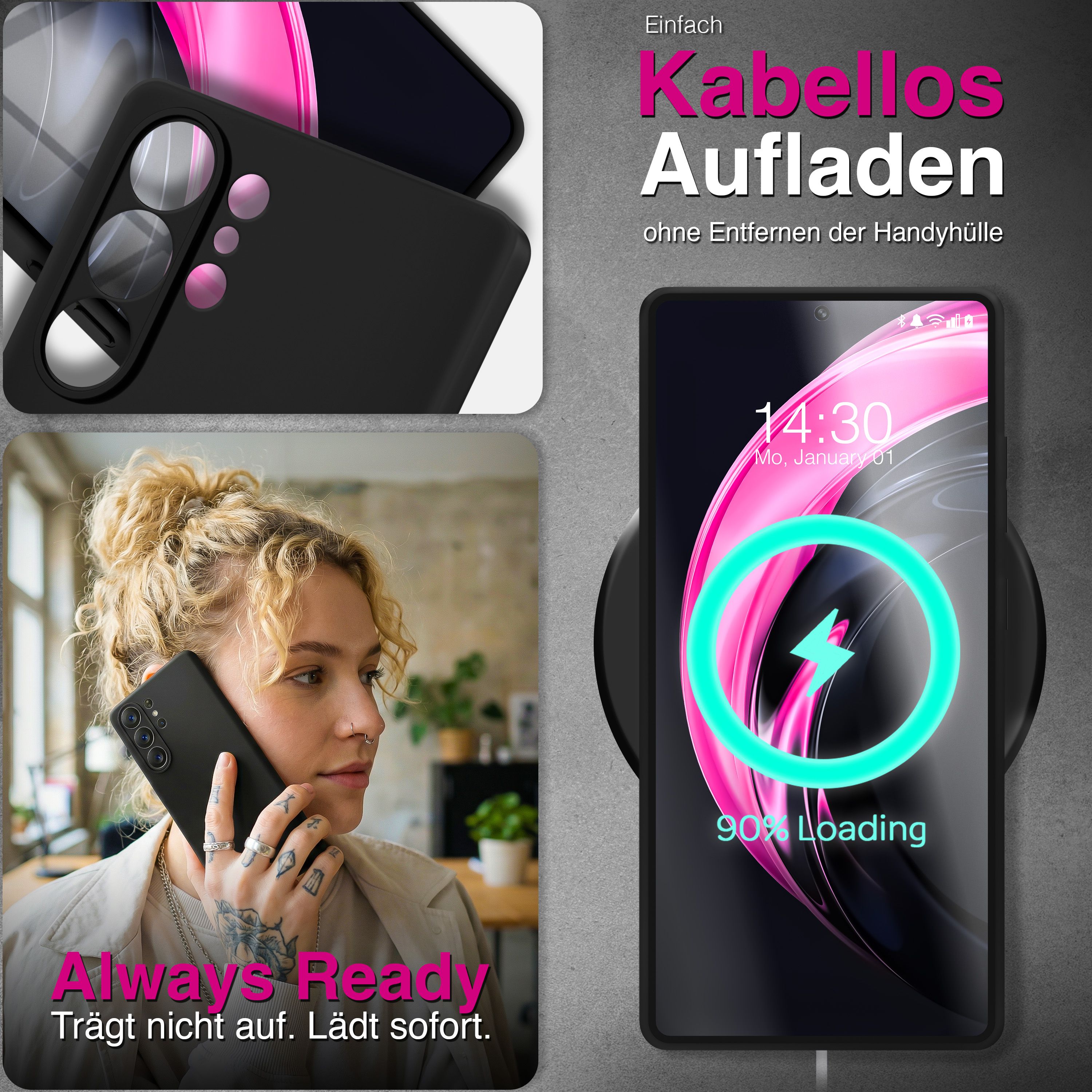 NALIA Matte Silikonhülle für Samsung Galaxy S26 Ultra – Slim, Schwarz & Rutschfest – STRIDER (Soft Case, Kameraschutz & Stoßfest) – Marke aus Berlin Default Title NALIA SlimFit Hüllen