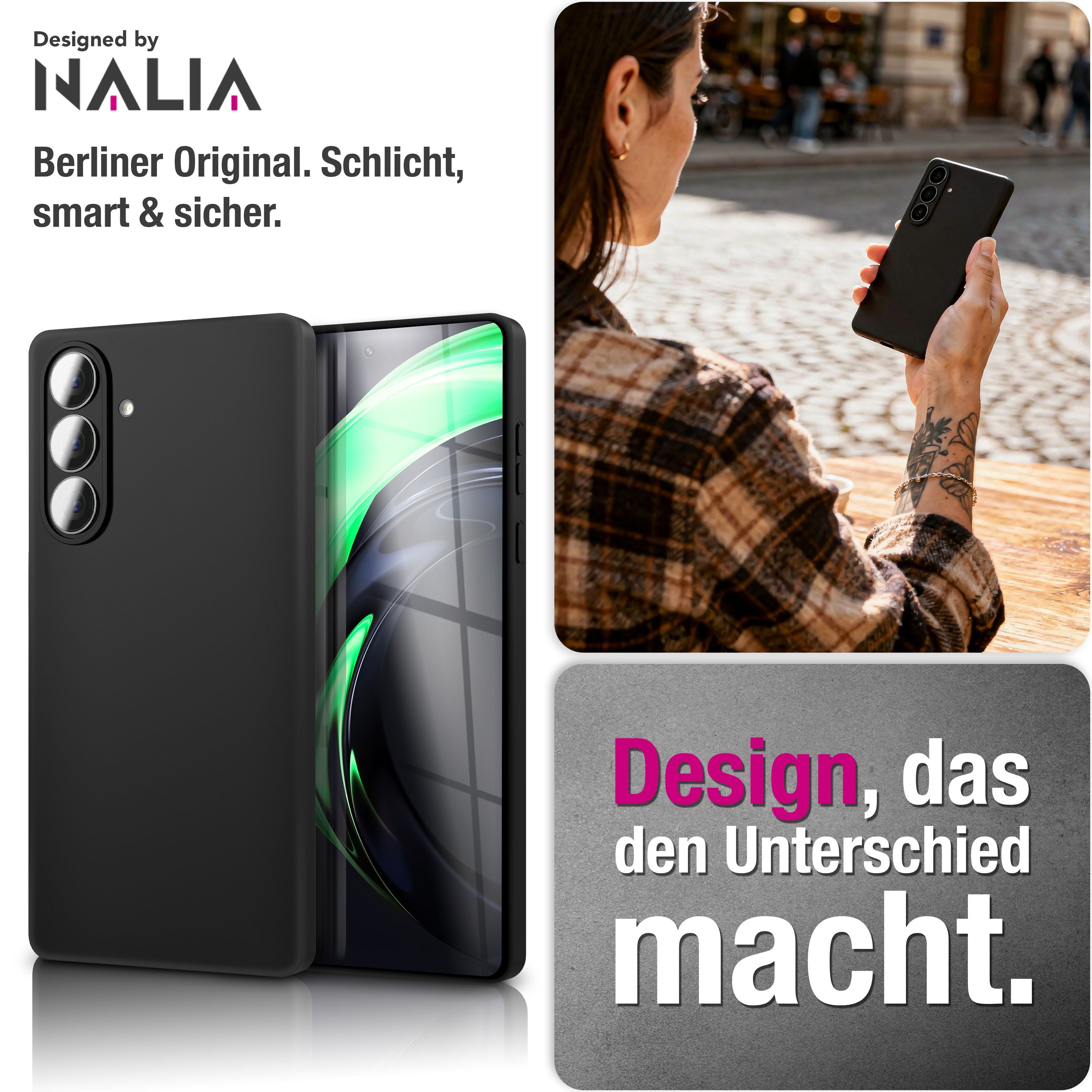 NALIA Matte Silikonhülle Samsung Galaxy A37 Case schwarz slim Kameraschutz Default Title NALIA SlimFit Hülle
