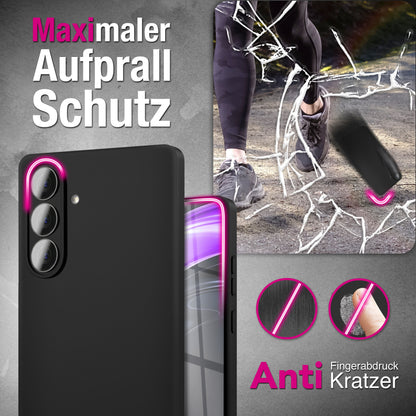 NALIA Matte Silikonhülle Samsung Galaxy A57 Case schwarz slim Kameraschutz Default Title NALIA SlimFit Hülle