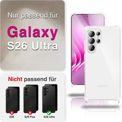 NALIA Handykette mit Hülle Samsung Galaxy S26 Ultra Case Crossbody verstellbar Mitternacht Schwarz NALIA Klare Hüllen