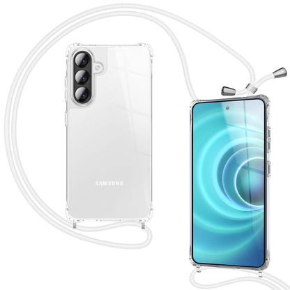 NALIA Handykette mit Hülle Samsung Galaxy A37 Case Crossbody verstellbar Mondweiß NALIA Klare Hüllen