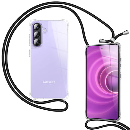 NALIA Handykette mit Hülle Samsung Galaxy A57 Case Crossbody verstellbar Mitternacht Schwarz NALIA Klare Hüllen