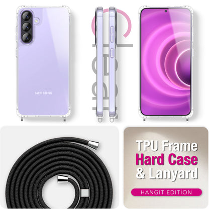 NALIA Handykette mit Hülle Samsung Galaxy A57 Case Crossbody verstellbar Mitternacht Schwarz NALIA Klare Hüllen