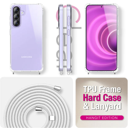 NALIA Handykette mit Hülle Samsung Galaxy A57 Case Crossbody verstellbar Mondweiß NALIA Klare Hüllen