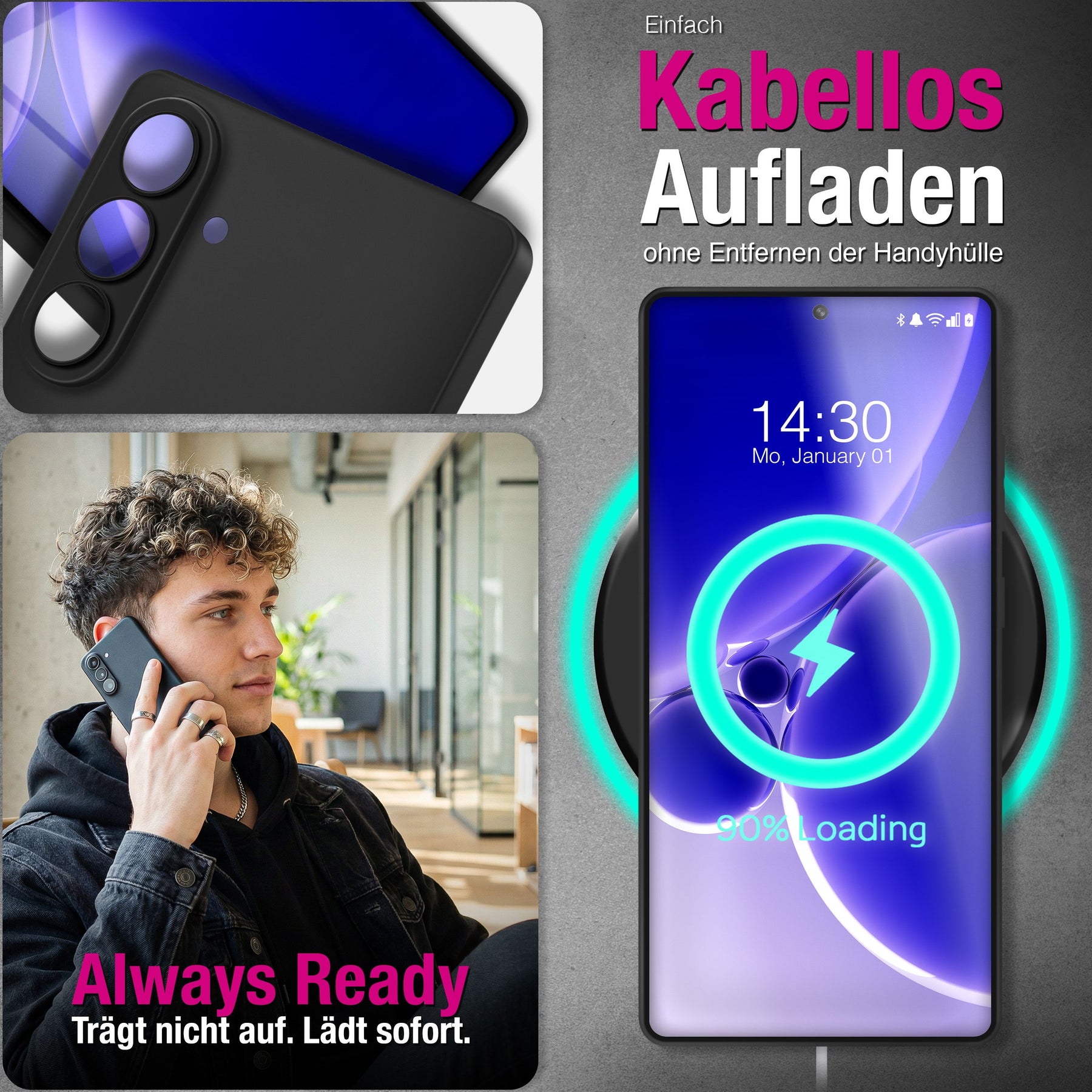 NALIA Ultra Slim Hardcase für Samsung Galaxy S26 – Matt & 0.3mm Dünn – PHANTOM (Dünnes Cover & Kamera-Vollschutz) – Marke aus Berlin Schwarz Opak NALIA SlimFit Hülle