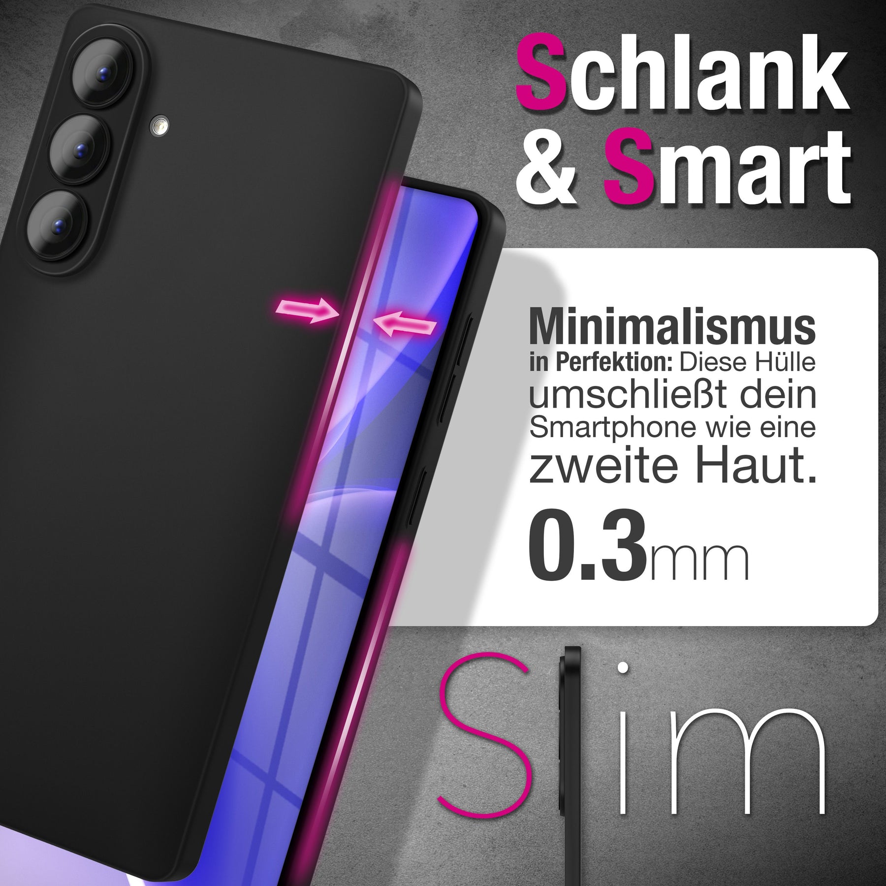 NALIA Ultra Slim Hardcase für Samsung Galaxy S26 – Matt & 0.3mm Dünn – PHANTOM (Dünnes Cover & Kamera-Vollschutz) – Marke aus Berlin Schwarz Opak NALIA SlimFit Hülle