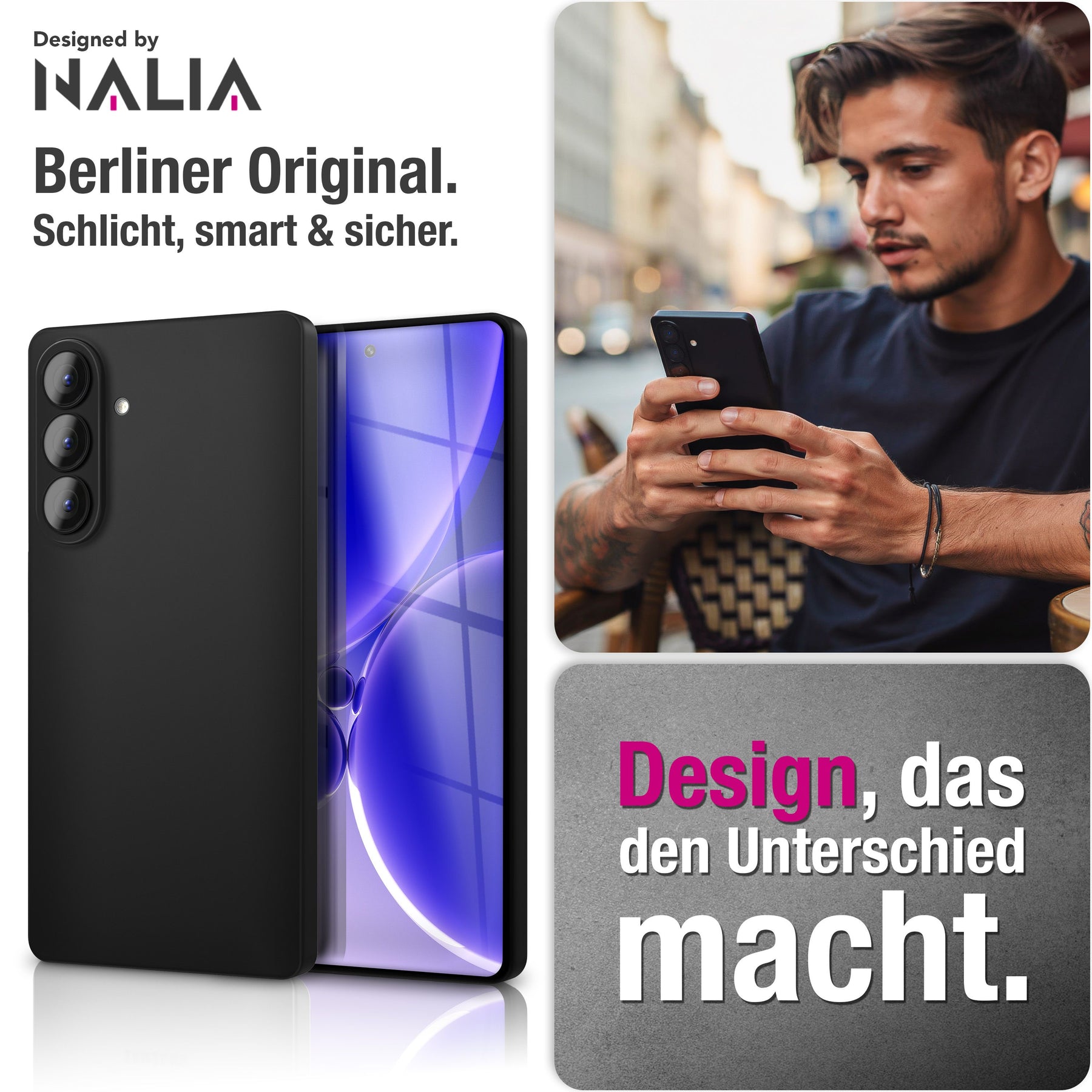 NALIA Ultra Slim Hardcase für Samsung Galaxy S26 – Matt & 0.3mm Dünn – PHANTOM (Dünnes Cover & Kamera-Vollschutz) – Marke aus Berlin Schwarz Opak NALIA SlimFit Hülle