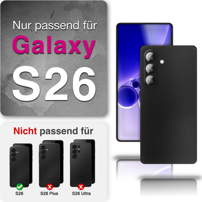 NALIA Matte Hardcase Samsung Galaxy S26 Case Anti-Fingerprint stoßfest Schwarz Opak NALIA SlimFit Hülle