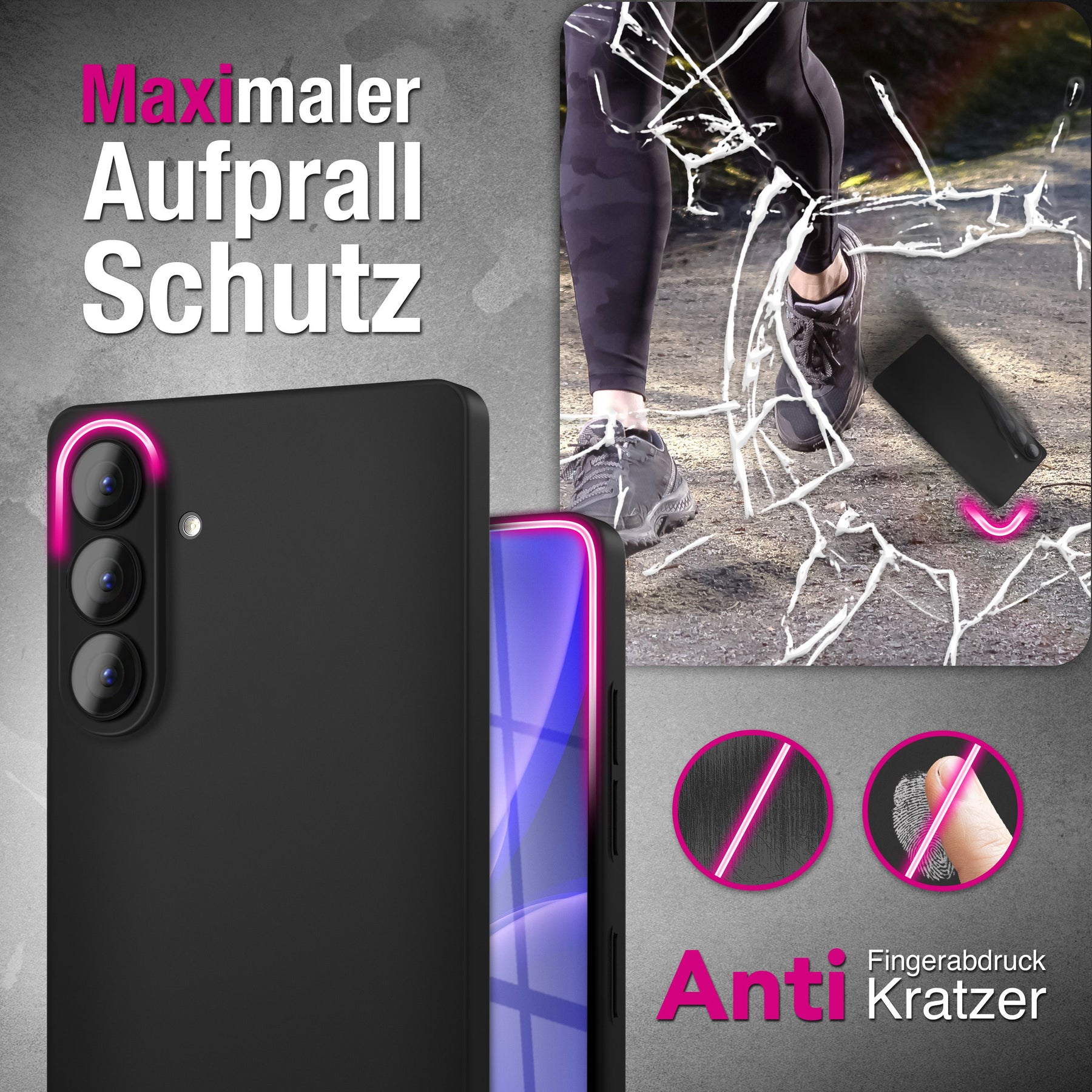 NALIA Ultra Slim Hardcase für Samsung Galaxy S26 – Matt & 0.3mm Dünn – PHANTOM (Dünnes Cover & Kamera-Vollschutz) – Marke aus Berlin Schwarz Opak NALIA SlimFit Hülle