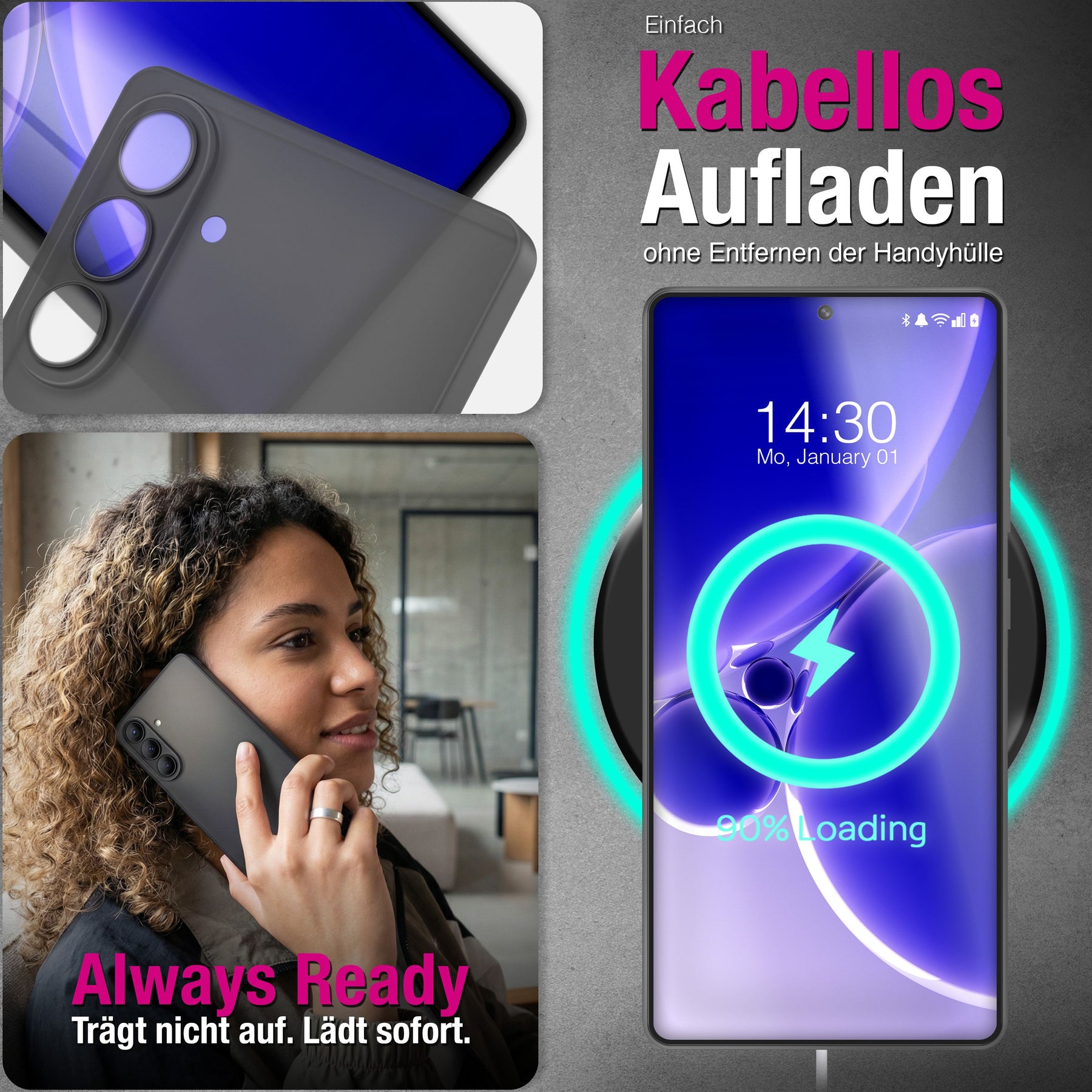 NALIA Ultra Slim Hardcase für Samsung Galaxy S26 – Matt & 0.3mm Dünn – PHANTOM (Dünnes Cover & Kamera-Vollschutz) – Marke aus Berlin Schwarz Transparent NALIA SlimFit Hülle