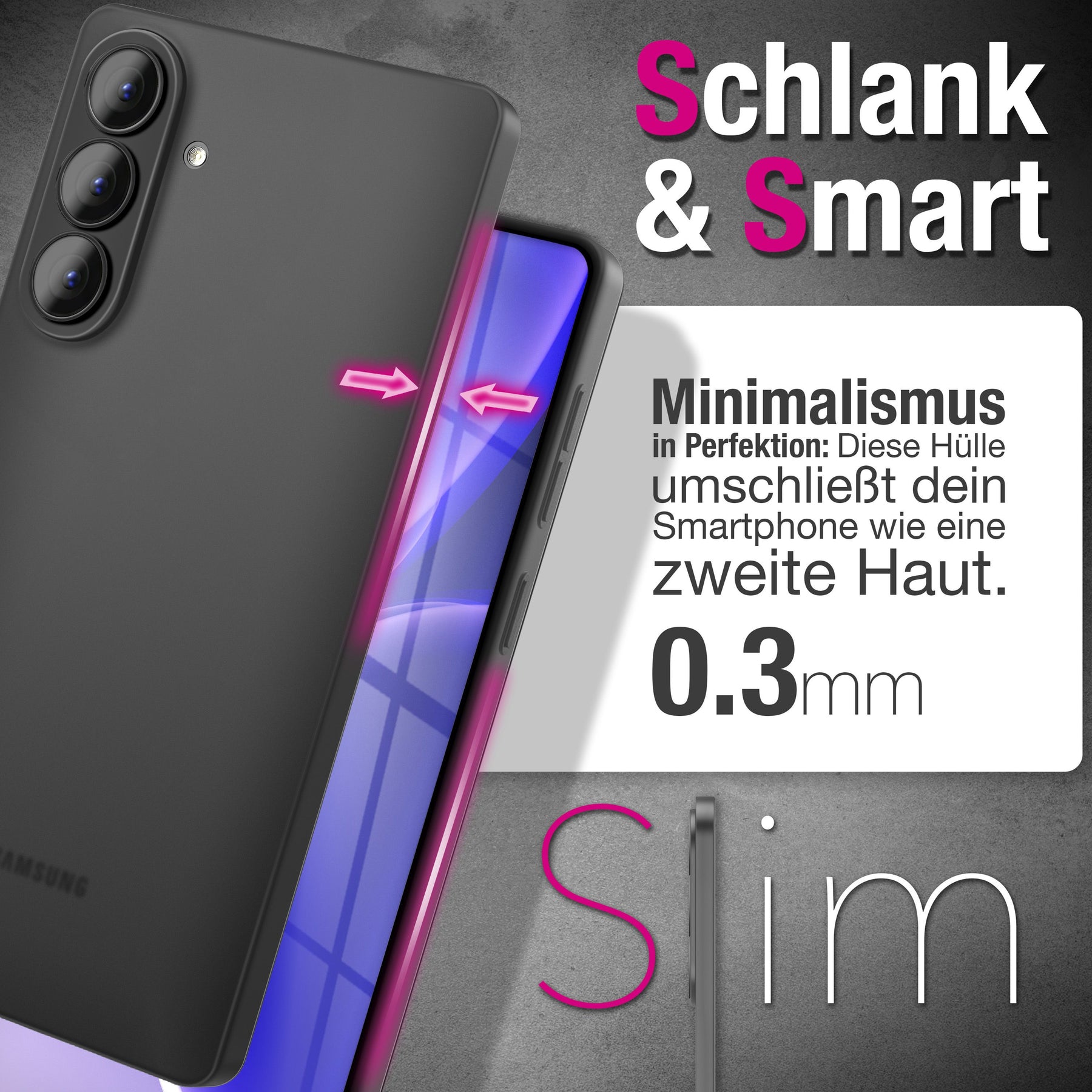 NALIA Ultra Slim Hardcase für Samsung Galaxy S26 – Matt & 0.3mm Dünn – PHANTOM (Dünnes Cover & Kamera-Vollschutz) – Marke aus Berlin Schwarz Transparent NALIA SlimFit Hülle