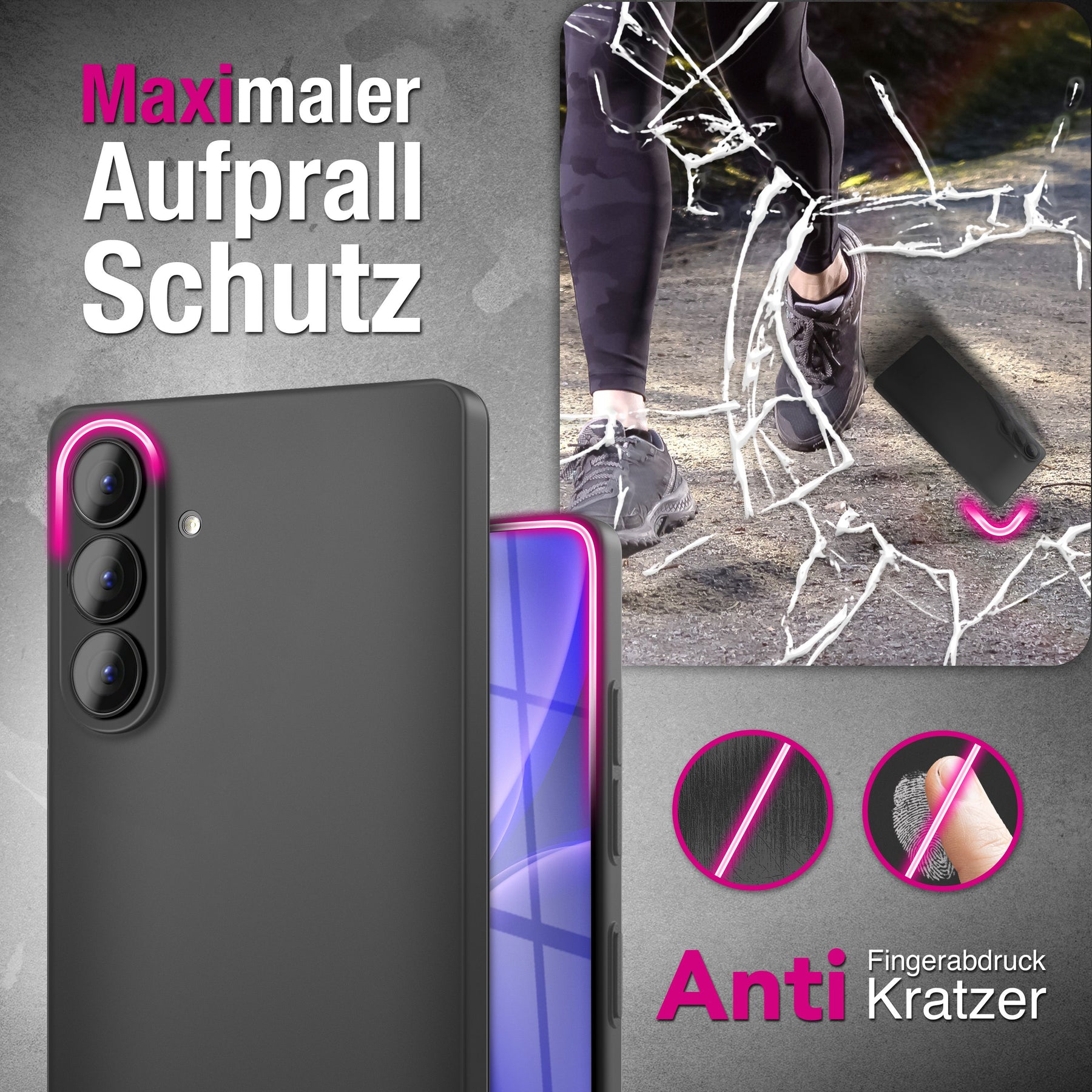 NALIA Ultra Slim Hardcase für Samsung Galaxy S26 – Matt & 0.3mm Dünn – PHANTOM (Dünnes Cover & Kamera-Vollschutz) – Marke aus Berlin Schwarz Transparent NALIA SlimFit Hülle