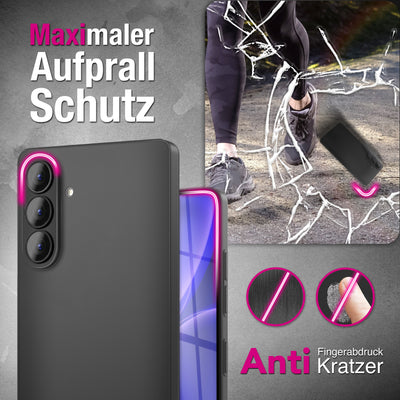 NALIA Ultra Slim Hardcase für Samsung Galaxy S26 – Matt & 0.3mm Dünn – PHANTOM (Hauchdünnes Cover & Kamera-Vollschutz) – Marke aus Berlin Schwarz Transparent NALIA SlimFit Hülle