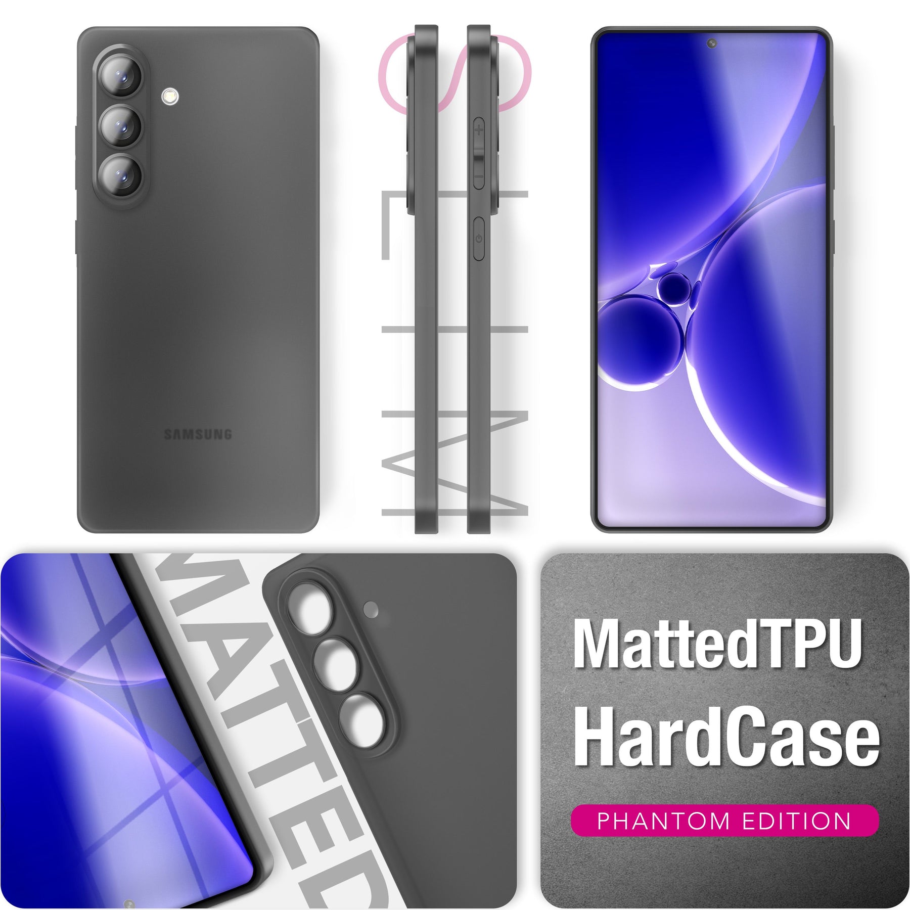 NALIA Ultra Slim Hardcase für Samsung Galaxy S26 – Matt & 0.3mm Dünn – PHANTOM (Dünnes Cover & Kamera-Vollschutz) – Marke aus Berlin Schwarz Transparent NALIA SlimFit Hülle
