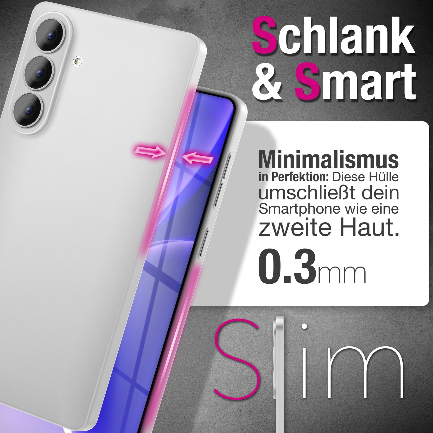 NALIA Ultra Slim Hardcase für Samsung Galaxy S26 – Matt & 0.3mm Dünn – PHANTOM (Dünnes Cover & Kamera-Vollschutz) – Marke aus Berlin Weiß Transparent NALIA SlimFit Hülle