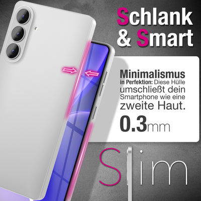 NALIA Ultra Slim Hardcase für Samsung Galaxy S26 – Matt & 0.3mm Dünn – PHANTOM (Hauchdünnes Cover & Kamera-Vollschutz) – Marke aus Berlin Weiß Transparent NALIA SlimFit Hülle