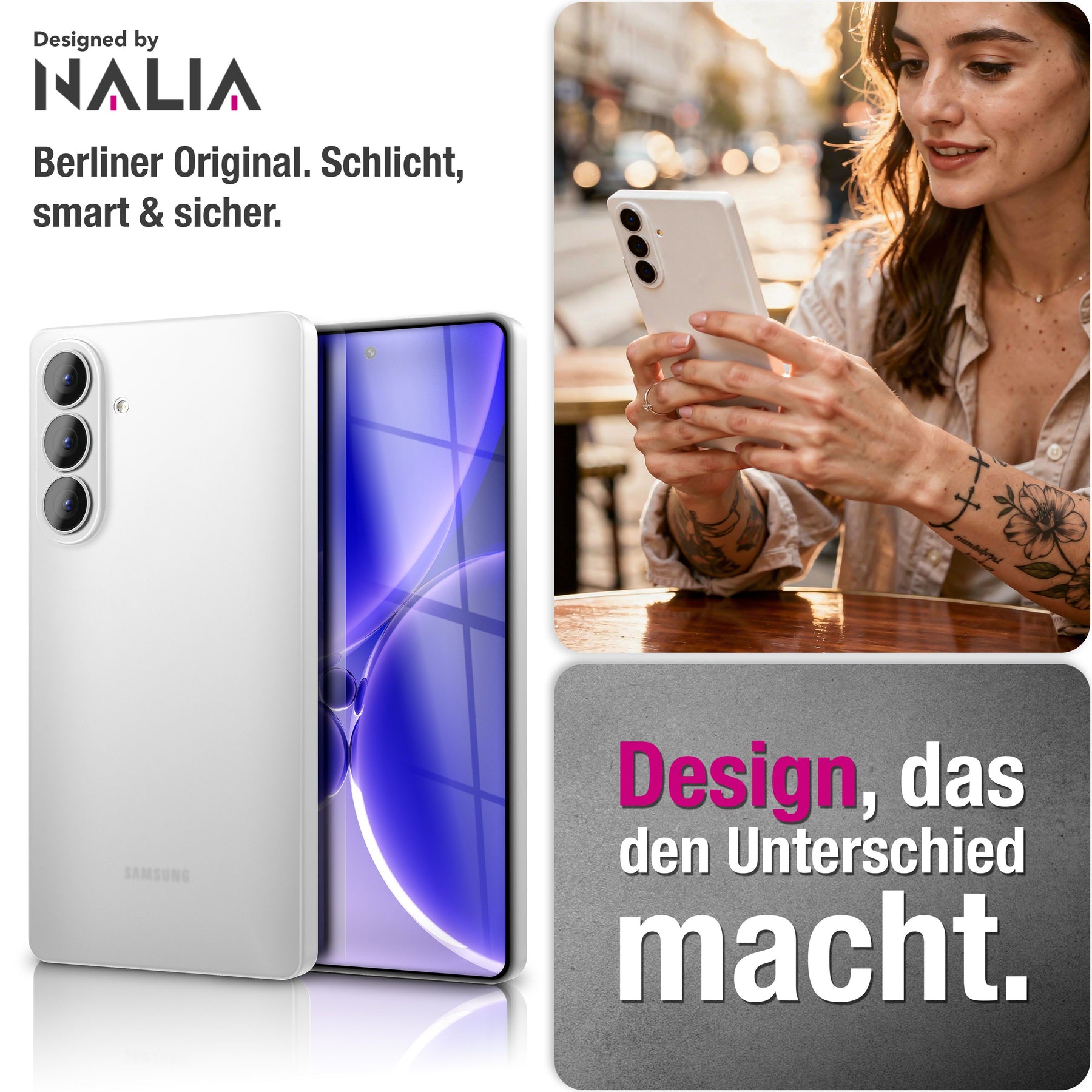NALIA Ultra Slim Hardcase für Samsung Galaxy S26 – Matt & 0.3mm Dünn – PHANTOM (Dünnes Cover & Kamera-Vollschutz) – Marke aus Berlin Weiß Transparent NALIA SlimFit Hülle