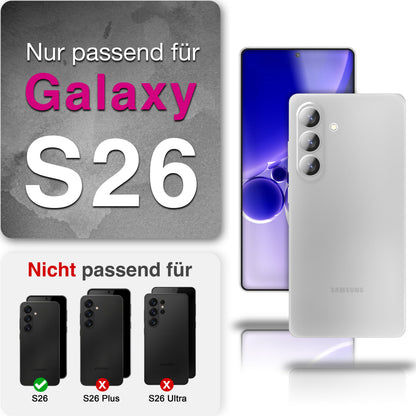NALIA Matte Hardcase Samsung Galaxy S26 Case Anti-Fingerprint stoßfest Weiß Transparent NALIA SlimFit Hülle