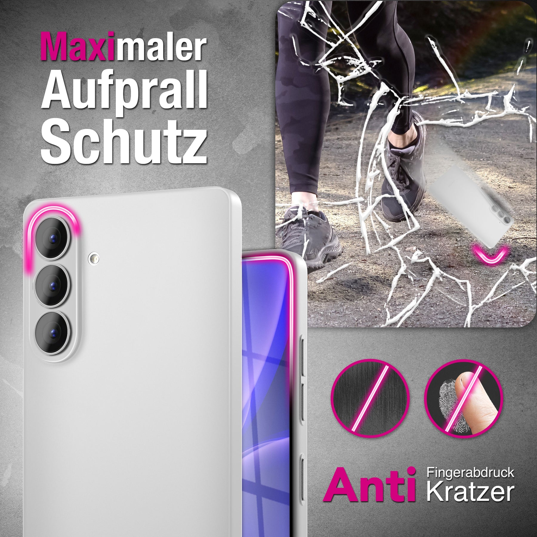 NALIA Ultra Slim Hardcase für Samsung Galaxy S26 – Matt & 0.3mm Dünn – PHANTOM (Dünnes Cover & Kamera-Vollschutz) – Marke aus Berlin Weiß Transparent NALIA SlimFit Hülle