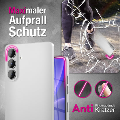 NALIA Matte Hardcase Samsung Galaxy S26 Case Anti-Fingerprint stoßfest Weiß Transparent NALIA SlimFit Hülle