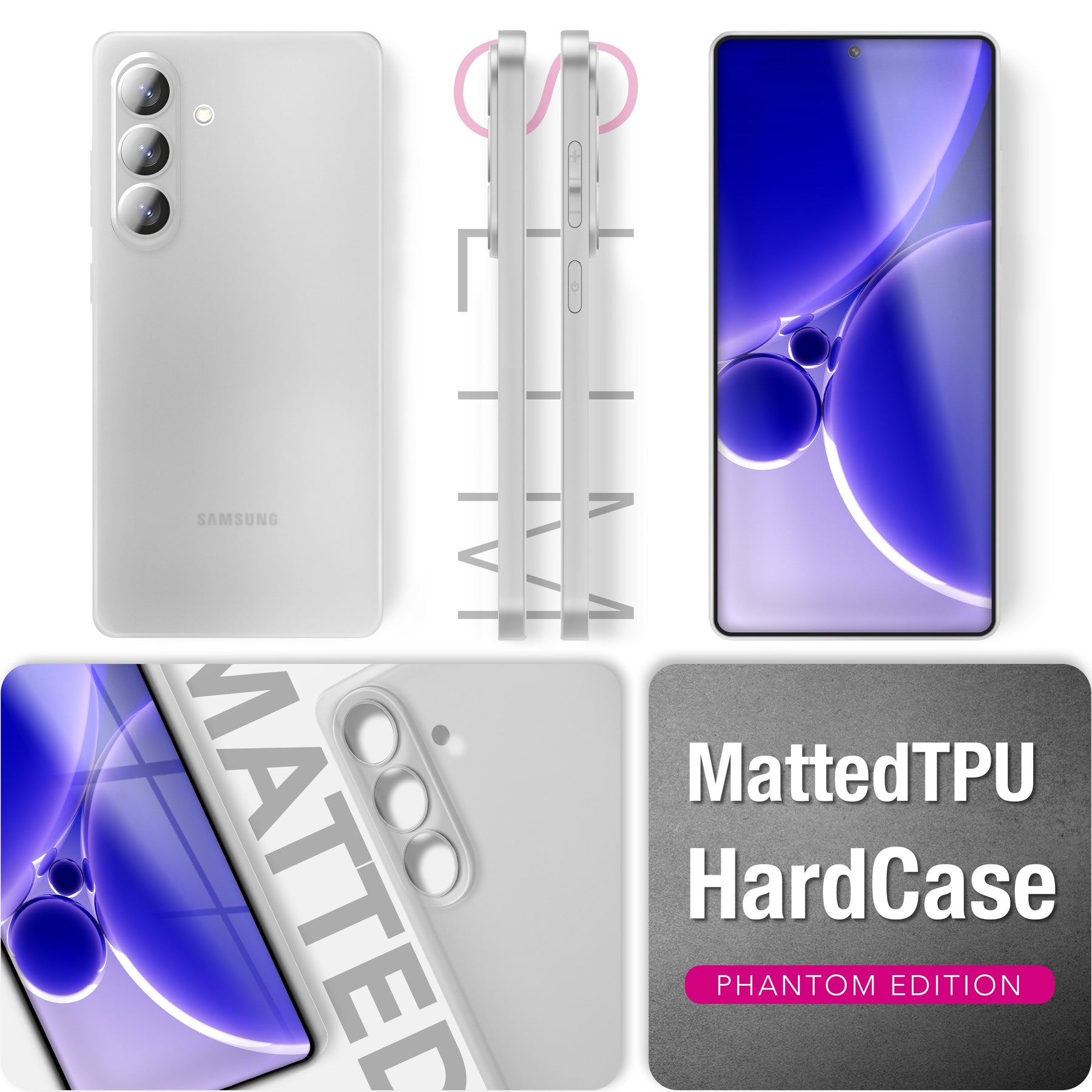 NALIA Ultra Slim Hardcase für Samsung Galaxy S26 – Matt & 0.3mm Dünn – PHANTOM (Dünnes Cover & Kamera-Vollschutz) – Marke aus Berlin Weiß Transparent NALIA SlimFit Hülle
