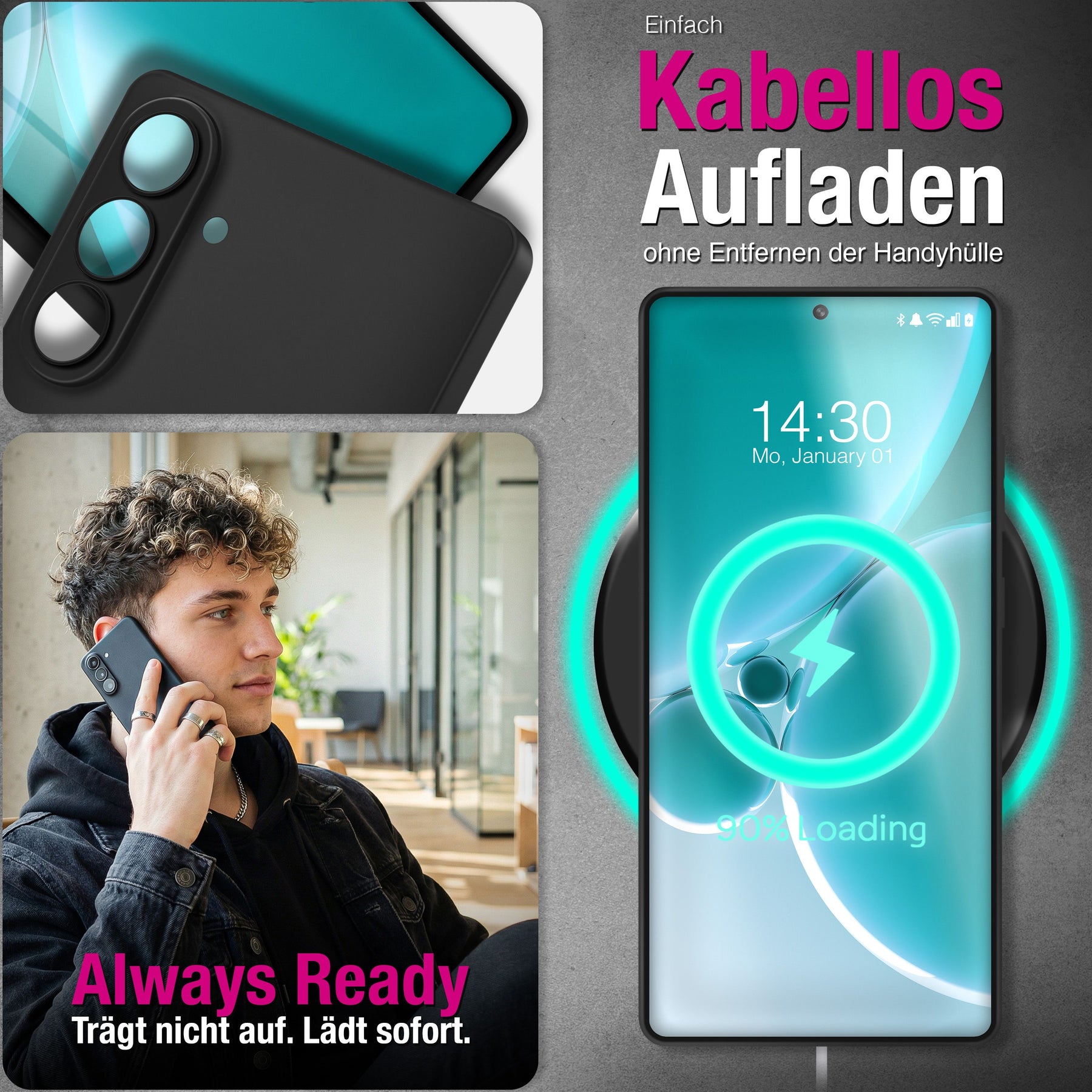 NALIA Ultra Slim Hardcase für Samsung Galaxy S26 Plus – Matt & 0.3mm Dünn – PHANTOM (Dünnes Cover & Kamera-Vollschutz) – Marke aus Berlin Schwarz Opak NALIA SlimFit Hülle