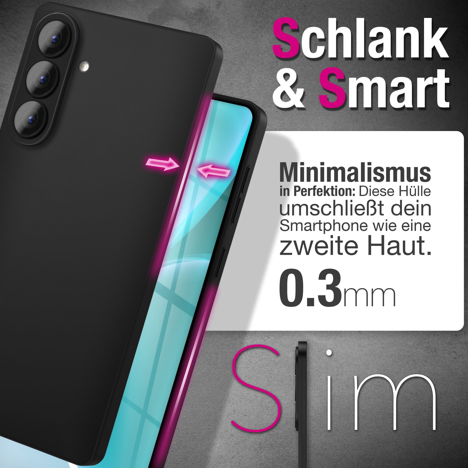 NALIA Ultra Slim Hardcase für Samsung Galaxy S26 Plus – Matt & 0.3mm Dünn – PHANTOM (Dünnes Cover & Kamera-Vollschutz) – Marke aus Berlin Schwarz Opak NALIA SlimFit Hülle