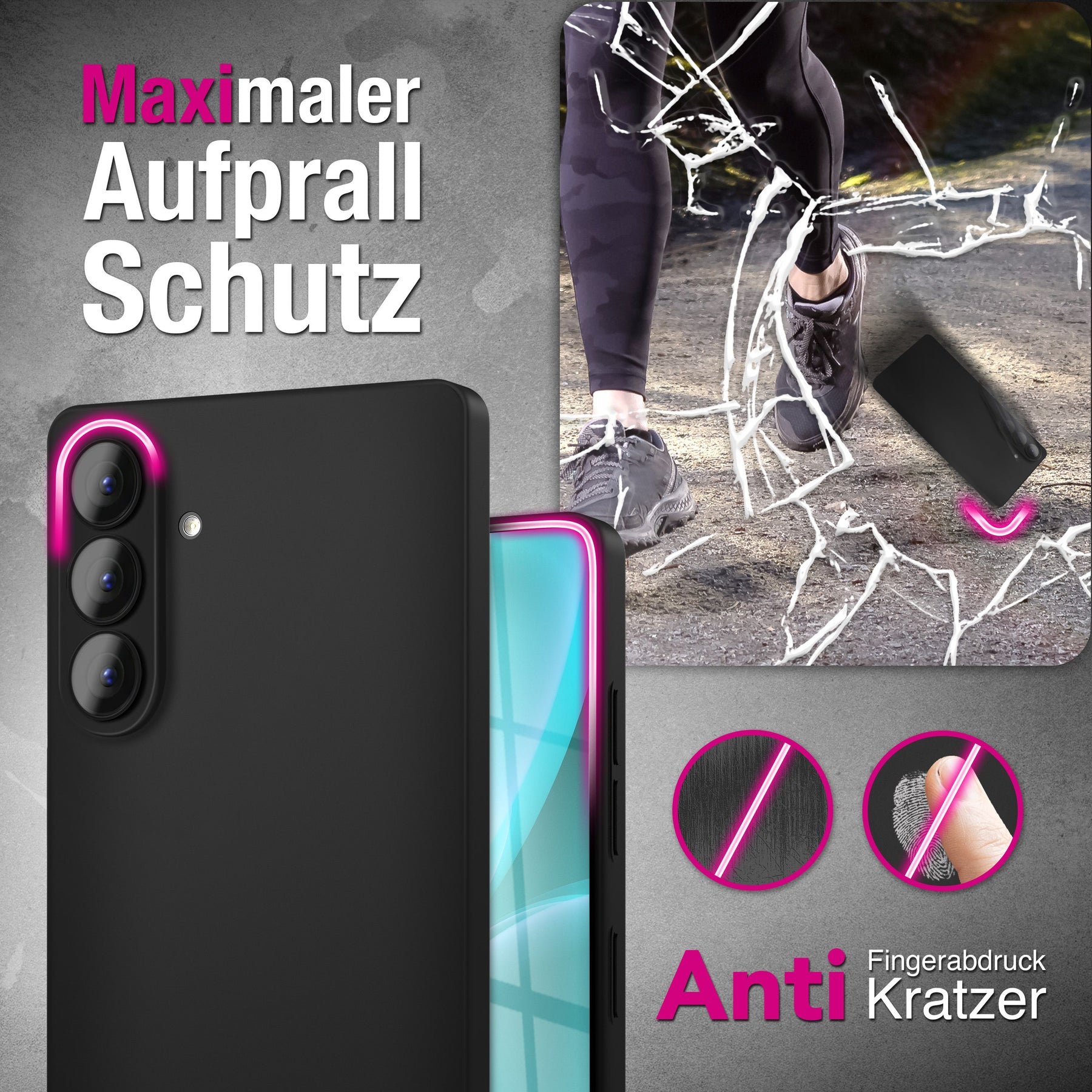 NALIA Ultra Slim Hardcase für Samsung Galaxy S26 Plus – Matt & 0.3mm Dünn – PHANTOM (Dünnes Cover & Kamera-Vollschutz) – Marke aus Berlin Schwarz Opak NALIA SlimFit Hülle