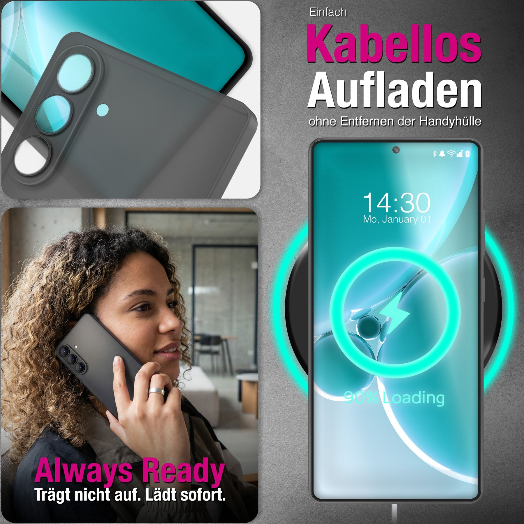 NALIA Ultra Slim Hardcase für Samsung Galaxy S26 Plus – Matt & 0.3mm Dünn – PHANTOM (Dünnes Cover & Kamera-Vollschutz) – Marke aus Berlin Schwarz Transparent NALIA SlimFit Hülle