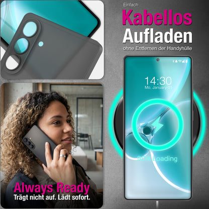 NALIA Matte Hardcase Samsung Galaxy S26 Plus Case Anti-Fingerprint stoßfest Schwarz Transparent NALIA SlimFit Hülle