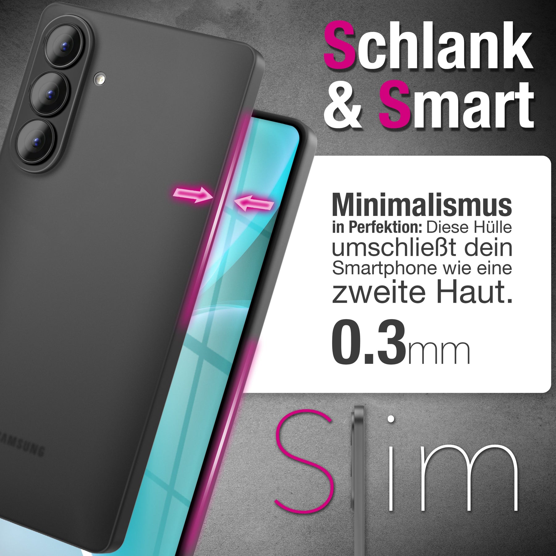 NALIA Ultra Slim Hardcase für Samsung Galaxy S26 Plus – Matt & 0.3mm Dünn – PHANTOM (Dünnes Cover & Kamera-Vollschutz) – Marke aus Berlin Schwarz Transparent NALIA SlimFit Hülle