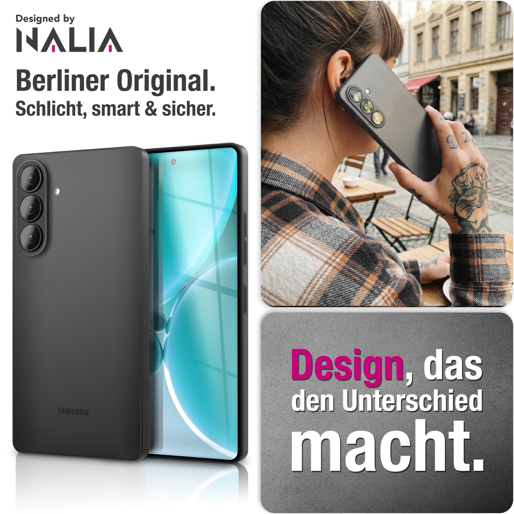 NALIA Ultra Slim Hardcase für Samsung Galaxy S26 Plus – Matt & 0.3mm Dünn – PHANTOM (Dünnes Cover & Kamera-Vollschutz) – Marke aus Berlin Schwarz Transparent NALIA SlimFit Hülle