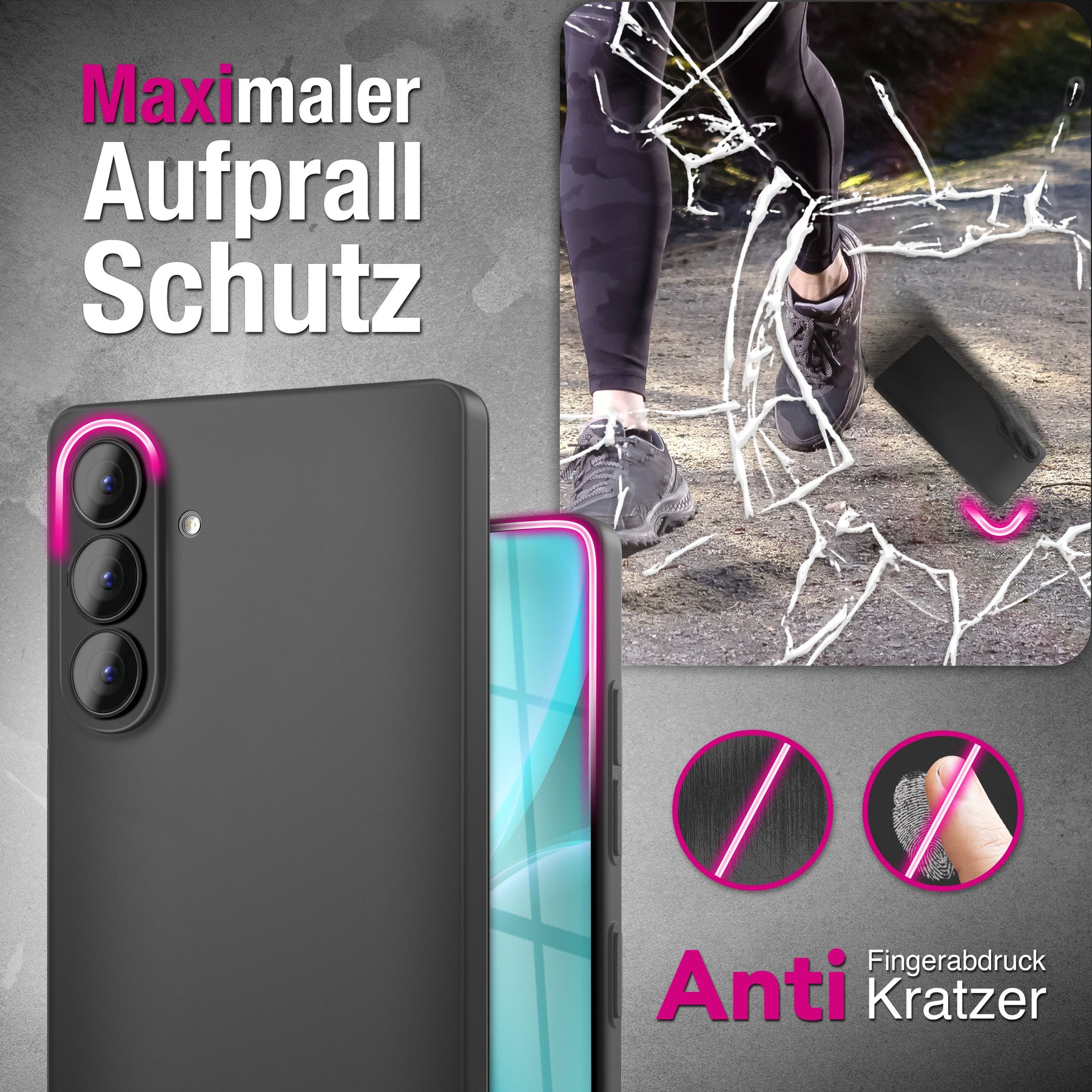 NALIA Ultra Slim Hardcase für Samsung Galaxy S26 Plus – Matt & 0.3mm Dünn – PHANTOM (Dünnes Cover & Kamera-Vollschutz) – Marke aus Berlin Schwarz Transparent NALIA SlimFit Hülle