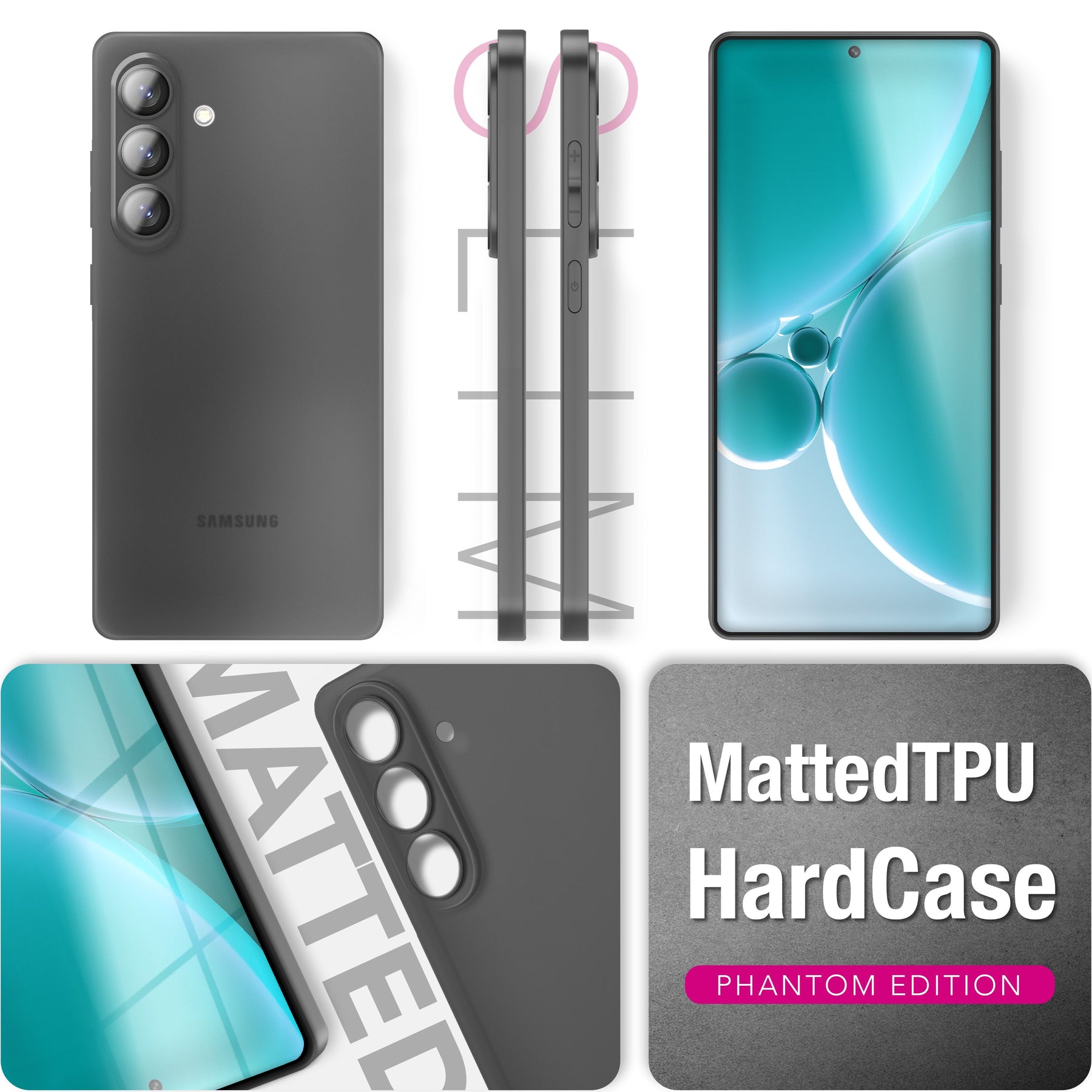 NALIA Ultra Slim Hardcase für Samsung Galaxy S26 Plus – Matt & 0.3mm Dünn – PHANTOM (Dünnes Cover & Kamera-Vollschutz) – Marke aus Berlin Schwarz Transparent NALIA SlimFit Hülle